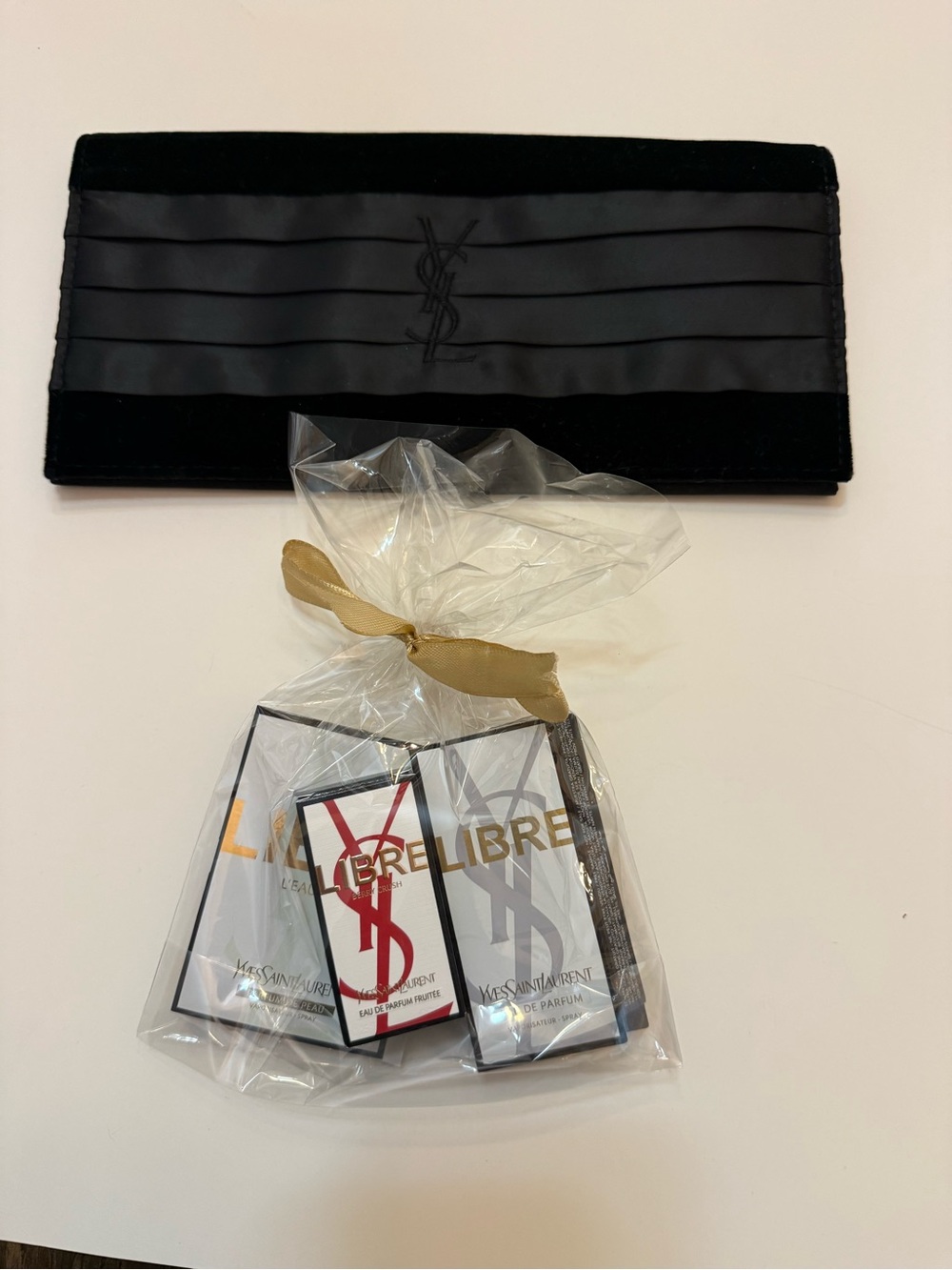 Yves Saint Laurent Black Satin & Velvet Waist Cummerbund with YSL Monogram & ysl - Picture 2 of 9